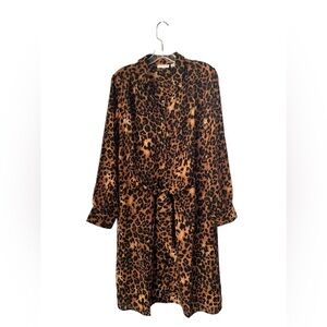 8. NWT Joan Rivers Solid Printed Wrap Dress Leopard Print Large